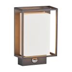 Nordlux Nestor Wandleuchte Aluminium Schwarz 8W 550lm - 827 Extra Warmweiß | IP44 - Bewegungs- und Lichtsensor
