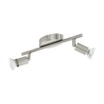 Eglo Deckenleuchte Buzz-LED Stahl Satin-Nickel 2x2.8W 2x250lm - 830 Warmweiß | IP20 - Inkl. 2x GU10